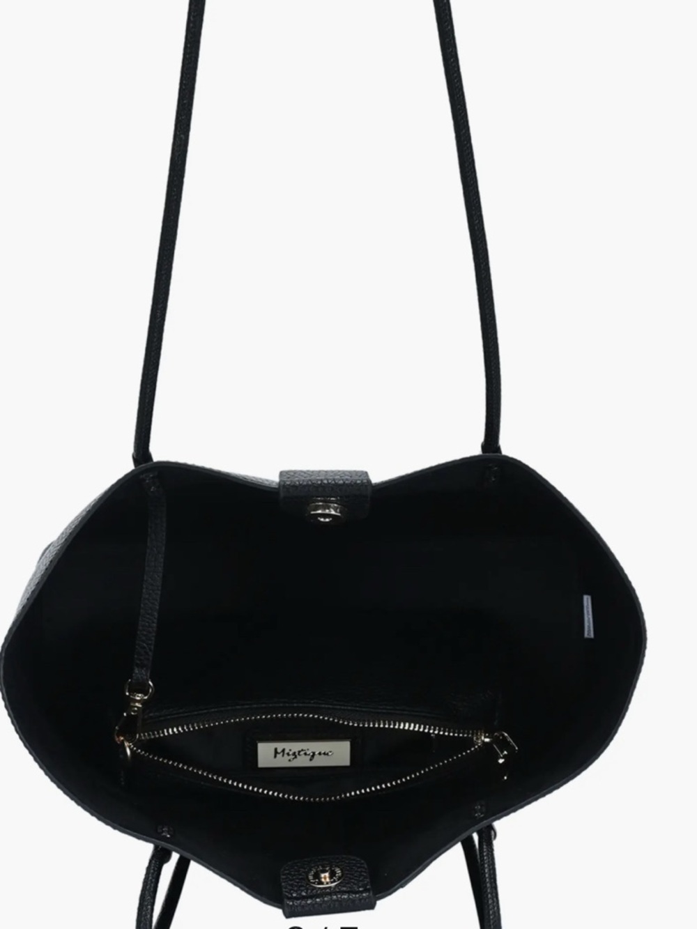 🎼🎵🎶Black Pebble Faux Leather Tote Bag by - Classic Everyday Shoulder Bag - Picture 8 of 8
